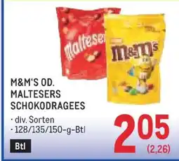 Metro M&M'S OD. MALTESERS SCHOKODRAGEES Angebot