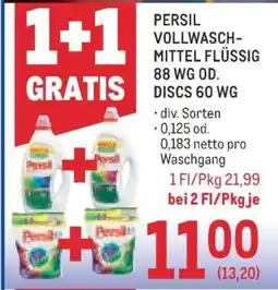 Metro PERSIL VOLLWASCHMITTEL FLÜSSIG 88 WG OD. DISCS 60 WG Angebot