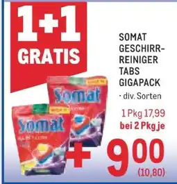 Metro SOMAT GESCHIRR-REINIGER TABS GIGAPACK Angebot