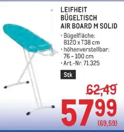 Metro LEIFHEIT BÜGELTISCH AIR BOARD M SOLID Angebot