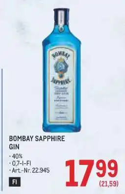 Metro Bombay Sapphire Gin Angebot