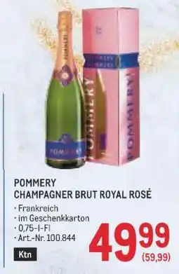 Metro Pommery Champagner Brut Royal Rosé Angebot