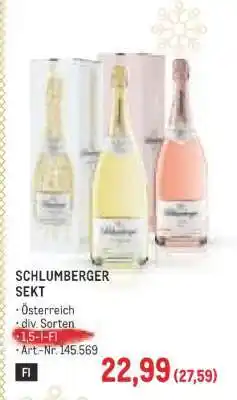 Metro Schlumberger Sekt Angebot