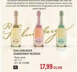 Metro SCHLUMBERGER CHARDONNAY RESERVE Angebot