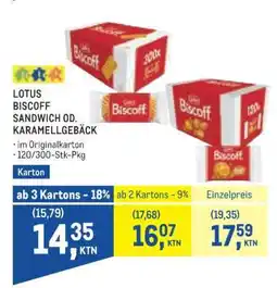 Metro LOTUS BISCOFF SANDWICH OD. KARAMELLGEBÄCK Angebot