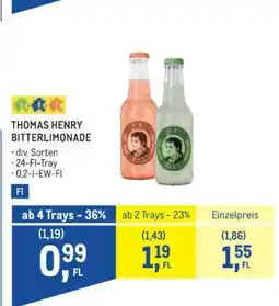 Metro THOMAS HENRY BITTERLIMONADE Angebot