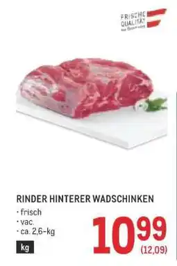 Metro Rinder hinterer Wadschinken Angebot