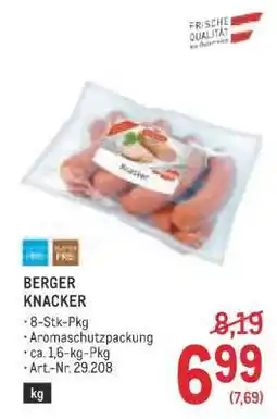 Metro Berger Knacker Angebot