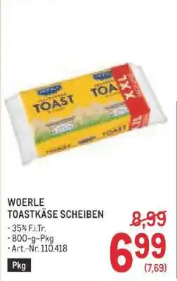 Metro WOERLE TOASTKÄSE SCHEIBEN Angebot