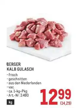 Metro BERGER KALB GULASCH Angebot