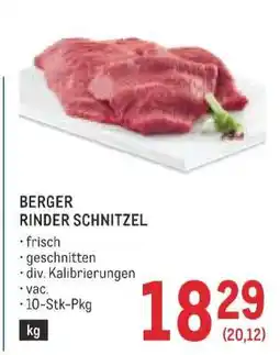 Metro Berger Rinder Schnitzel Angebot