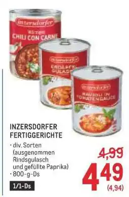 Metro INZERSDORFER FERTIGGERICHTE Angebot