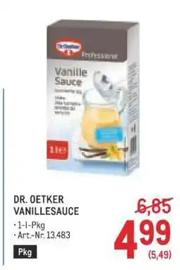 Metro DR. OETKER VANILLESAUCE Angebot