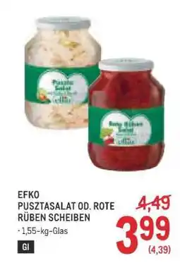 Metro EFKO PUSZTASALAT OD. ROTE RÜBEN SCHEIBEN Angebot