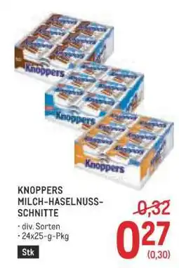 Metro KNOPPERS MILCH-HASELNUSS-SCHNITTE Angebot