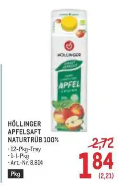Metro HÖLLINGER APFELSAFT NATURTRÜB 100% Angebot
