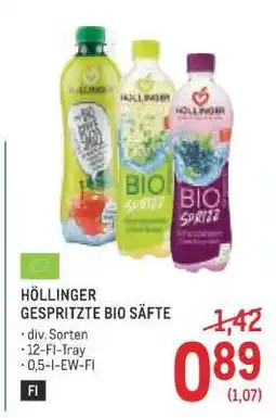 Metro HÖLLINGER GESPRITZTE BIO SÄFTE Angebot
