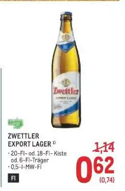 Metro Zwettler Export Lager Angebot