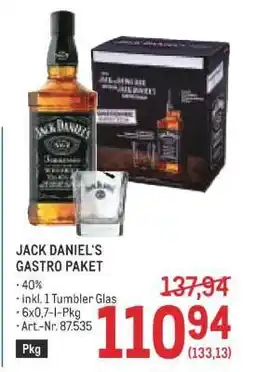 Metro JACK DANIEL'S GASTRO PAKET Angebot