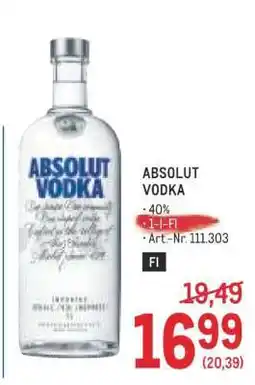 Metro Absolut Vodka Angebot