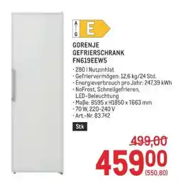 Metro GORENJE GEFRIERSCHRANK FN619EEW5 Angebot