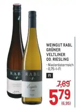 Metro WEINGUT RABL GRÜNER VELTLINER OD. RIESLING Angebot