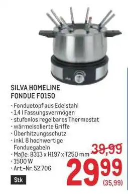 Metro SILVA HOMELINE FONDUE F0150 Angebot