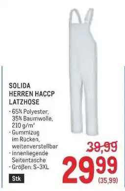 Metro SOLIDA HERREN HACCP LATZHOSE Angebot