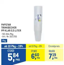 Metro Papstar Trinkbecher Angebot