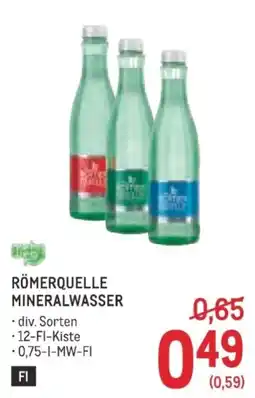 Metro Römerquelle Mineralwasser Angebot
