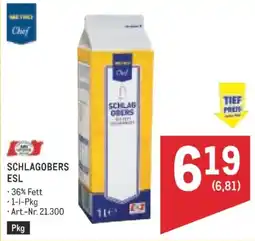 Metro Schlagobers ESL Angebot