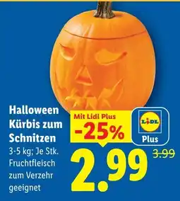 Lidl Halloween Kürbis zum Schnitzen Angebot
