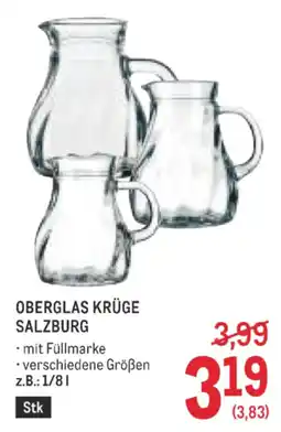 Metro Oberglas Krüge Salzburg Angebot