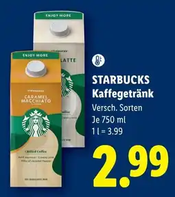 Lidl Starbucks Kaffeegetränk Angebot