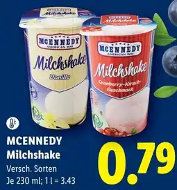 Lidl McKennedy Milchshake Angebot