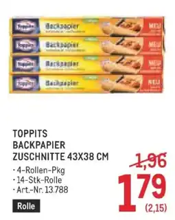Metro Toppits Backpapier Angebot
