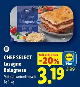 Lidl Chef Select Lasagne Bolognese Angebot