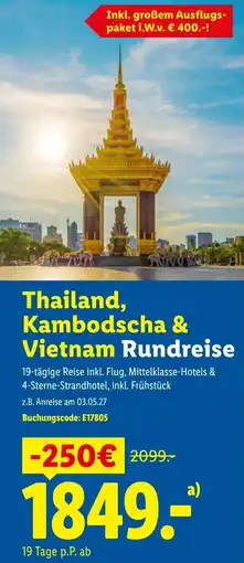 Lidl Thailand, Kambodscha & Vietnam Rundreise Angebot