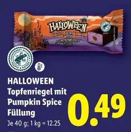 Lidl Halloween Topfenriegel mit Pumpkin Spice Füllung Angebot