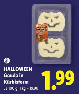 Lidl Halloween Gouda in Kürbisform Angebot