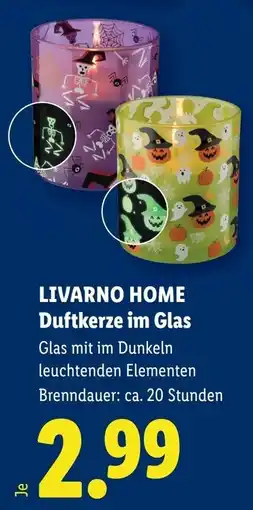 Lidl Livarino Home Duftkerze im Glas Angebot