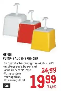 Metro HENDI PUMP-SAUCENSPENDER Angebot