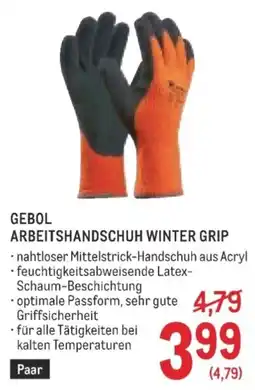 Metro Gebol Arbeitshandschuh Winter Grip Angebot