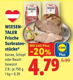 Lidl Wiesen-Taler Frische Surbratenstücke Angebot