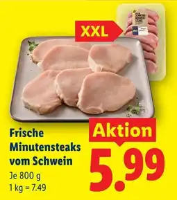 Lidl Frische Minutensteaks vom Schwein Angebot