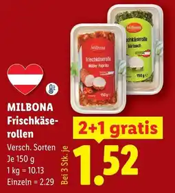 Lidl Milbona Frischkäserollen Angebot