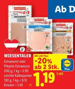 Lidl Wiesentaler Extrawurst oder Pikante Extrawurst Angebot