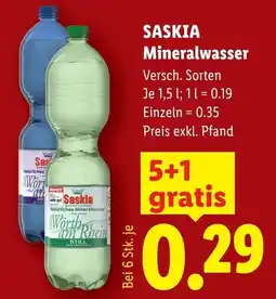 Lidl Saskia Mineralwasser Angebot