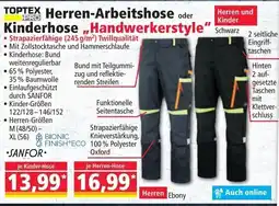 Norma Herren-Arbeitshose oder Kinderhose "Handwerkerstyle" Angebot