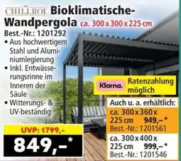 Norma Chillroi Bioklimatische Wandpergola Angebot